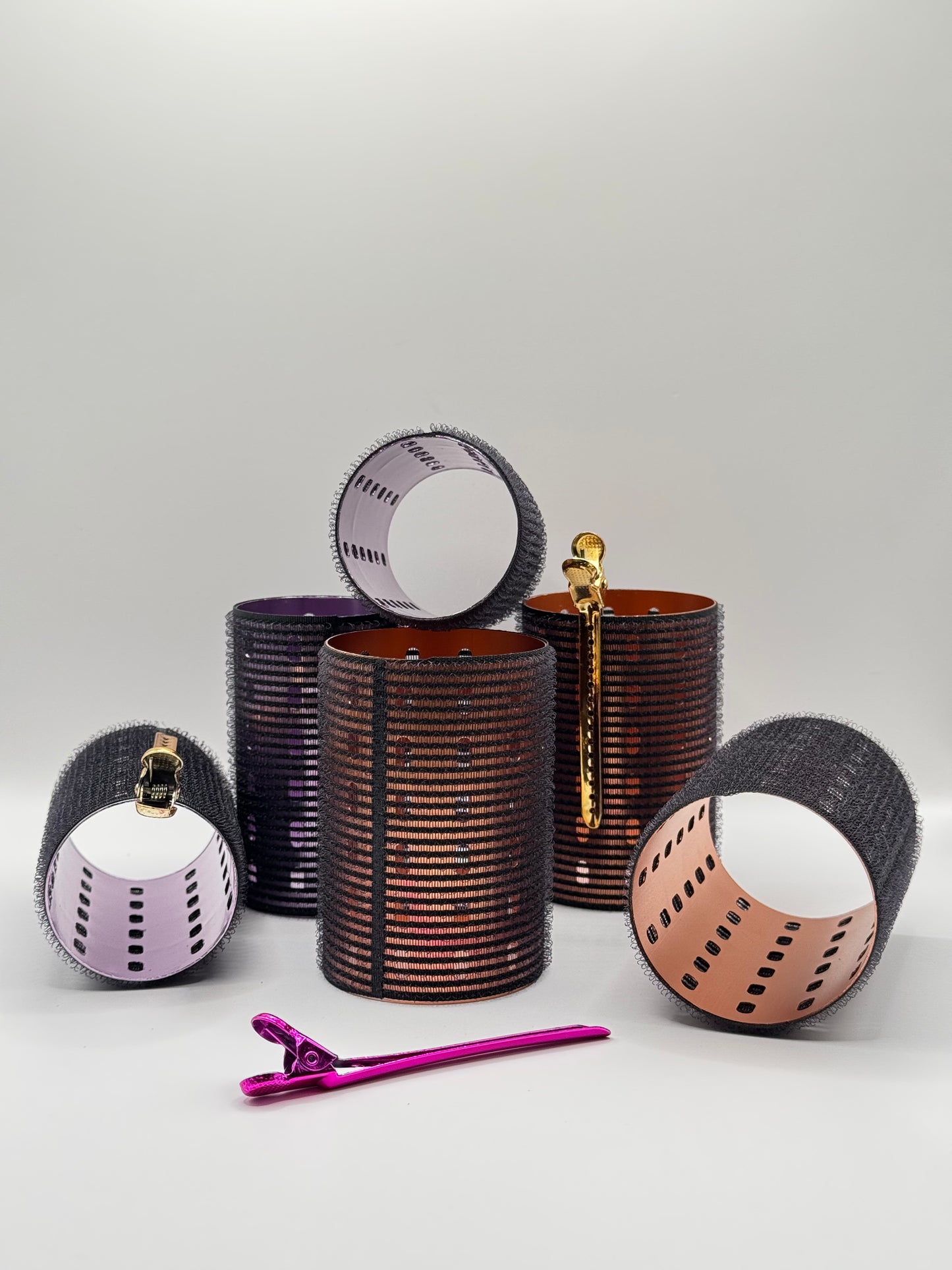 Wałki Aluminiowe MIX (3 duże + 3 średnie + spinki)